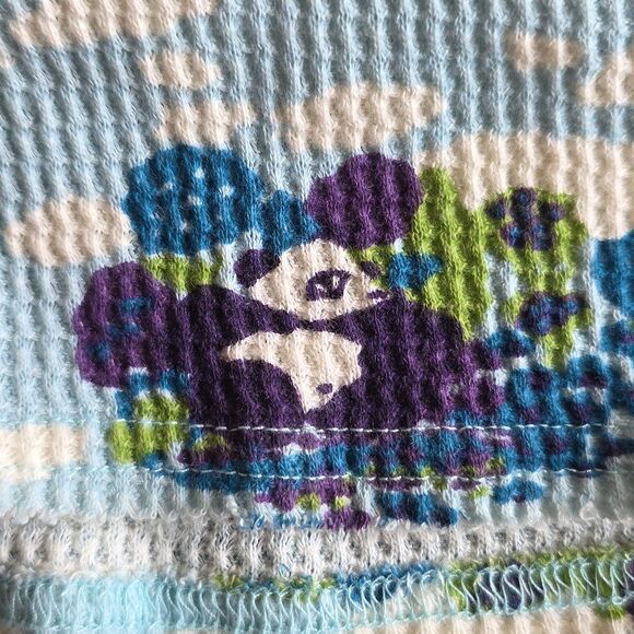 Free People Multi Panda Blue Purple Raw Hem Cotton Thermal Tank Sz M - Picture 11 of 11